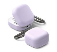 Ringke Silicone Funda para Samsung Galaxy Buds 4 Pro y Galaxy Buds 4 [Se Siente Suave como Terciopelo] Funda Ligera, Delgada y Bonita con Mosquetón - Lila Claro