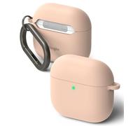 Ringke Silicone Funda Silicona para AirPods 4, Carcasa Ligera Delgada Sólida Diseñado para Funda AirPods 4 Generacion - Rosa Arena