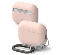 Ringke Silicone Funda Silicona para AirPods Pro 3, Sensación Suave como Terciopelo, Funda Ligera, Delgada y Linda con Mosquetón para Mujeres y Hombres - Rosa Arena