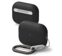 Ringke Silicone Funda Silicona para AirPods Pro 3, Sensación Suave como Terciopelo, Funda Ligera, Delgada y Linda con Mosquetón para Mujeres y Hombres - Negro