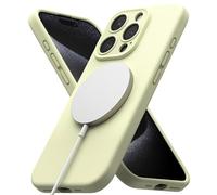 Ringke Silicone Magnetic Compatible con Funda iPhone 15 Pro MAX y Compatible con Magsafe, Carcasa Siente Aterciopelada, Case Ligera Linda - Sunny Lime