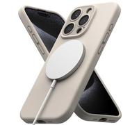 Ringke Silicone Magnetic Compatible con Funda iPhone 15 Pro y Compatible con Magsafe, Carcasa Siente Aterciopelada, Case Ligera Linda - Stone