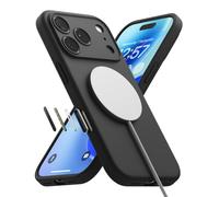 Ringke Silicone Magnetic Compatible con Funda iPhone 17 Pro MAX y Compatible con MagSafe, Carcasa Suave, Aterciopelada, Ligera, Delgada, Bonita y Cómoda para Mujeres y Hombres - Black