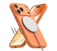 Ringke Silicone Magnetic Compatible con Funda iPhone 17 Pro y Compatible con MagSafe, Carcasa Suave, Aterciopelada, Ligera, Delgada, Bonita y Cómoda para Mujeres y Hombres - Tangerine