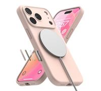 Ringke Silicone Magnetic Compatible con Funda iPhone 17 Pro y Compatible con MagSafe, Carcasa Suave, Aterciopelada, Ligera, Delgada, Bonita y Cómoda para Mujeres y Hombres - Pink Sand