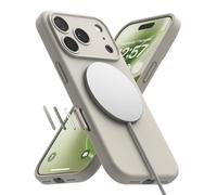 Ringke Silicone Magnetic Compatible con Funda iPhone 17 Pro y Compatible con MagSafe, Carcasa Suave, Aterciopelada, Ligera, Delgada, Bonita y Cómoda para Mujeres y Hombres - Stone