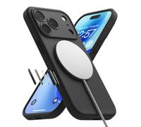 Ringke Silicone Magnetic Compatible con Funda iPhone 17 Pro y Compatible con MagSafe, Carcasa Suave, Aterciopelada, Ligera, Delgada, Bonita y Cómoda para Mujeres y Hombres - Black