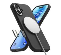 Ringke Silicone Magnetic Compatible con Funda iPhone 17 y Compatible con MagSafe, Carcasa Suave, Aterciopelada, Ligera, Delgada, Bonita y Cómoda para Mujeres y Hombres - Black