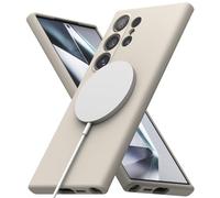 Ringke Silicone Magnetic Compatible con Funda Samsung Galaxy S24 Ultra 5G y Compatible con MagSafe, Carcasa Siente Aterciopelada, Case Ligera Linda - Stone