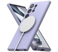 Ringke Silicone Magnetic Compatible con Funda Samsung Galaxy S24 Ultra 5G y Compatible con MagSafe, Carcasa Siente Aterciopelada, Case Ligera Linda - Lavender