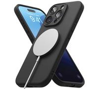 Ringke Silicone Magnetic Diseñado para Funda iPhone 16 Pro MAX y Compatible con MagSafe, Carcasa Siente Aterciopelada, Case Ligera Linda - Black