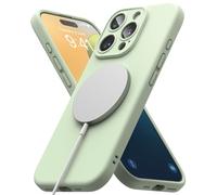 Ringke Silicone Magnetic Diseñado para Funda iPhone 16 Pro y Compatible con MagSafe, Carcasa Siente Aterciopelada, Case Ligera Linda - Soft Mint
