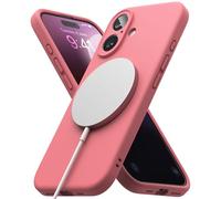 Ringke Silicone Magnetic Diseñado para Funda iPhone 16 y Compatible con MagSafe, Carcasa Siente Aterciopelada, Case Ligera Linda - Pink