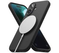 Ringke Silicone Magnetic Diseñado para Funda iPhone 16 y Compatible con MagSafe, Carcasa Siente Aterciopelada, Case Ligera Linda - Black