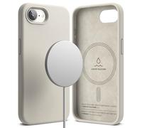 Ringke Silicone Magnetic Diseñado para Funda iPhone 16e y Compatible con MagSafe, Carcasa Siente Aterciopelada, Case Ligera Linda - Stone