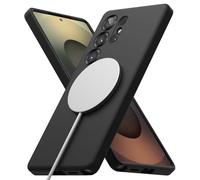 Ringke Silicone Magnetic Diseñado para Funda Samsung Galaxy S25 Ultra y Compatible con MagSafe, Carcasa Siente Aterciopelada, Case Ligera Linda - Black