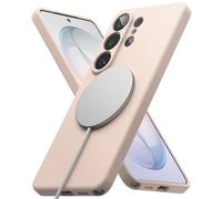 Ringke Silicone Magnetic Funda para Samsung Galaxy S26 Ultra, Compatible con MagSafe, Carcasa Suave, Aterciopelada, Ligera, Delgada, Bonita y Cómoda para Mujeres y Hombres - Pink Sand