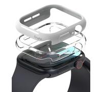 Ringke Slim Compatible con Protector Apple Watch 10 (42mm) No Más Descoloramiento, Funda Sólida Transparente + Case Adicional para Mujer y Hombre - Clear + Light Gray