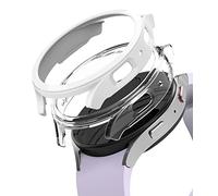 Ringke Slim Compatible con Protector Samsung Galaxy Watch 5 (40mm) Tecnología Anti-amarillea, Funda Sólida Transparente + Case Adicional para Mujer y Hombre - Clear & White (2 Pack)