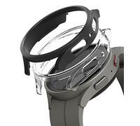 Ringke Slim Compatible con Protector Samsung Galaxy Watch 5 Pro 45mm, Material Antiamarilleo, Funda Sólida Transparente + Case Adicional para Mujer y Hombre - Clear & Matte Black
