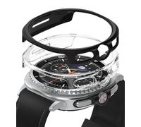Ringke Slim Compatible con Protector Samsung Galaxy Watch 8 Classic 46mm, Material Antiamarilleo, Funda Sólida Transparente + Case Adicional para Mujer y Hombre - Clear & Matte Black