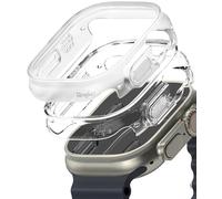 Ringke Slim Diseñado para Funda Apple Watch Ultra 3/2/1 (49 mm) Sin Decoloración, Protector Transparente y Ligera con Color Adicional - Clear + Alpine Clear