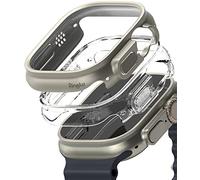 Ringke Slim Diseñado para Funda Apple Watch Ultra 3/2/1 (49 mm) Sin Decoloración, Protector Transparente y Ligera con Color Adicional - Clear + Titanium Gray
