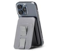 Ringke Stand Grip Wallet Magnetic [Cabe 3 Tarjetas] Tarjetero Movil Compatible con MagSafe, Utiliza de Soporte, Correa para el Dedo Soporte Movil con Imán Muy Fuerte - Light Gray