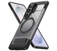 Ringke UX Magnetic Funda para Samsung Galaxy S26 Ultra, Compatible con MagSafe, Carcasa Resistente con Soporte de Acero Inoxidable y Imán Potente - Smoke Black