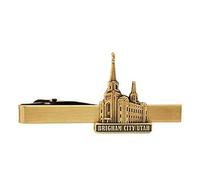 Ringmasters LDS Brigham City Utah Temple - Barra de corbata de acero dorado - Clip de corbata - Regalo del sacerdocio, misionero SUD, clip de corbata, N / A