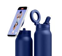 Ringo Pro - Botella de acero inoxidable con soporte magnético giratorio para smartphone - 710 ml - Azul