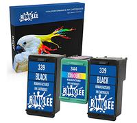 RINKLEE Remanufacturado para HP 339 344 XL Cartucho de Tinta Compatible con HP DeskJet 5740 5745 5940 6540 6620 6840 6980 9800 Photosmart 2570 2575 2610 2710 8050 8150 8450 8750 | 2 Negro, 1 Tricolor