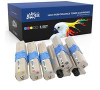 RINKLEE Toner Compatible para Oki C310dn C330dn C331dn C510dn C511dn C530dn C531dn MC361dn MC362dn MC561dn MC562dn MC562w | Alta Capacidad 3500/3000 Páginas | Negro/Cyan/Magenta/Amarillo, 5-Pack