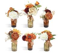 Rinlong 6 Piezas de centros de Mesa de Flores Surtidas para Bodas, mesas de otoño, Centro de Mesa, Ramos de Dama de Honor, Ramos de Dama de Honor, decoración de repisa de bebé, guardería, repisa