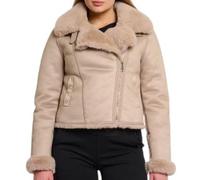 Rino & Pelle Chaqueta tipo motorista de piel sintética y piel sintética interior Besa 7002512 Tg. 34/38/XS Col. Beige/Oat