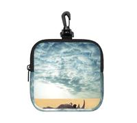Rinoceronte,Bolsa de Almacenamiento Cuadrada con Cremallera, Monedero de Neopreno, Carteras pequeñas, Monedero pequeño, Monedero