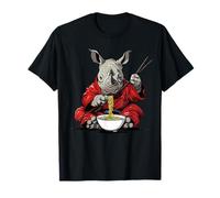 Rinoceronte Comiendo Fideos Ramen Kimono Karate Fideos japoneses Camiseta