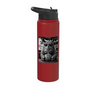 Rinoceronte con gafas de sol y bebida de coco Rhino Stainless Steel Insulated Water Bottle