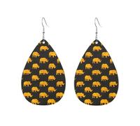 Rinoceronte Dorado Pendiente De Cuero Suave Pendientes Cómodo Pendiente Para Mujer Aniversario Día De La Madre