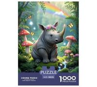 Rinoceronte Puzzle 1000 piezas Jungle Puzzles Juego De Inteligencia Decoración De Pared De La Casa De Cartón 100% Reciclado Para Los Amantes De Puzzles 38x26cm/1000pcs