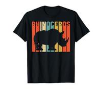 Rinoceronte Retro Gráfico Rhino Amante Animal Vida Silvestre Zoología Camiseta