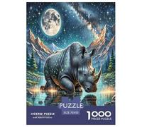 rinocerontes Negros Puzzle Imposible,desafío for Adults Entretenimiento Creativo 1000 Piezas Obra De Arte De Juego De para Adultos Y Niños 70x50cm/1000pcs