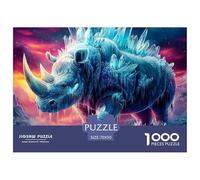 rinocerontes Puzzle 1000 Piezas Entretenimiento Creativo Regalo Diversión Obra De Arte Rompecabezas Juguetes Desafiantes Adultos Y Niños A Partir De 12 Años 70x50cm/1000pcs