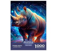 rinocerontes Puzzle 1000 Piezas para Entretenimiento Creativo Regalo Diversión Obra De Arte Rompecabezas Juguetes Desafiantes Adultos Y Niños A Partir De 12 Años 70x50cm/1000pcs