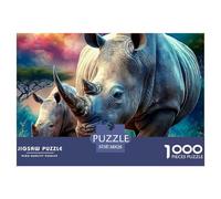rinocerontes Puzzle 1000 Piezas Pasatiempo Creativo Clásicos Regalos Decoración del Rompecabezas Juguetes Desafiantes Adultos Y Niños A Partir De 12 Años 38x26cm/1000pcs