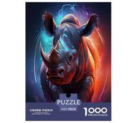 rinocerontes Puzzle Imposible,desafío para Adultos Juego EduGatoivo 1000 Piezas Obra De Arte De Juego De para Adultos Y Niños Mayores De 12 Años 38x26cm/1000pcs
