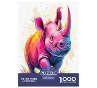 rinocerontes Puzzles Imposible,desafío for Adults Entretenimiento Creativo 1000 Piezas Obra De Arte De Juego De para Adultos, Regalos A Partir De 14 Años 70x50cm/1000pcs