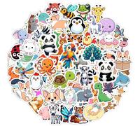 RINOLY 100 Calcomanías de Animales Lindos para Niños, Calcomanías de Vinilo Impermeables para Botella de Agua, Monopatín, Laptop, etc.