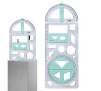 Riñón Geométrico, Herramienta De Medición Creativa Para La Práctica Matemática | Ayuda De Diseño Geométrico, Redacción De Soberanos Con Plantillas Para Dibujos De Bocetos Artísticos, Dibujo Técnico