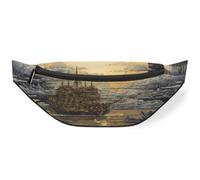 Riñonera 3D con diseño de barco con paisaje oceánico para hombres, mujeres, niños, niñas, niños, riñoneras deportivas, senderismo, correr, bolsa de cinturón, color, M, Organizador de bolsas